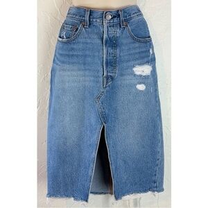 Levi's Blue Denim Midi Skirt Size 28